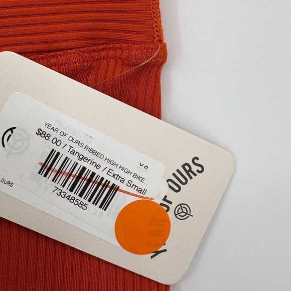 Year of Ours Ribbed High Bike Short in Tangerine Women’s Size XS NWT - Picture 5 of 6